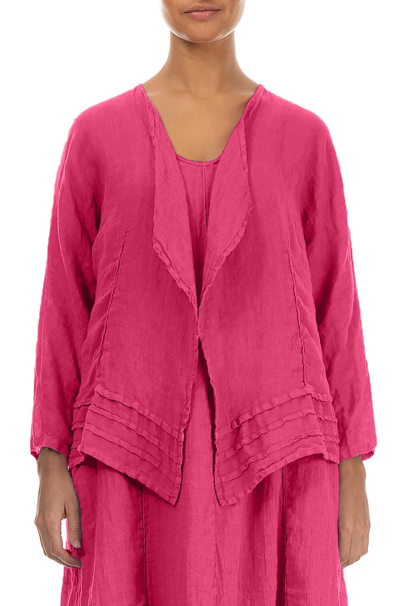 Open Fuchsia Gauze Linen Jacket 1