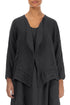 Open Graphite Gauze Linen Jacket 1