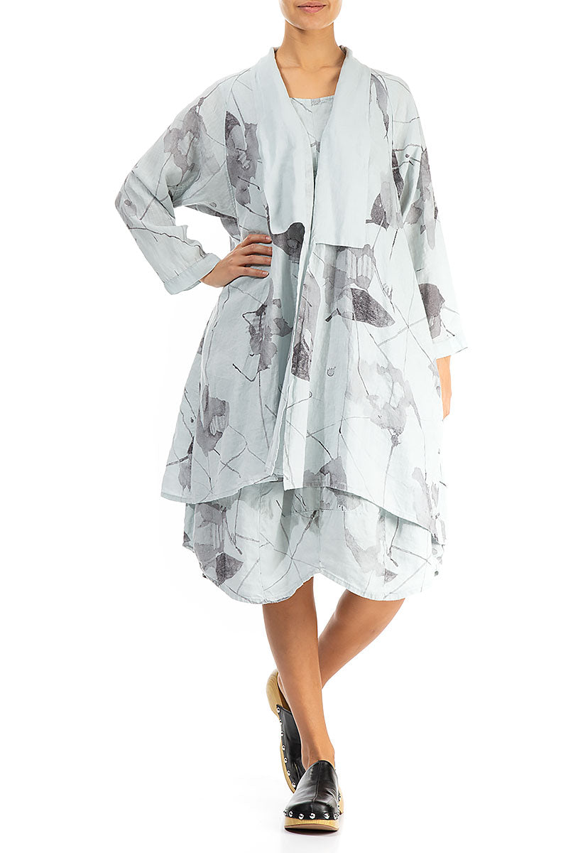 Open Light Grey Mirage Linen Jacket 4