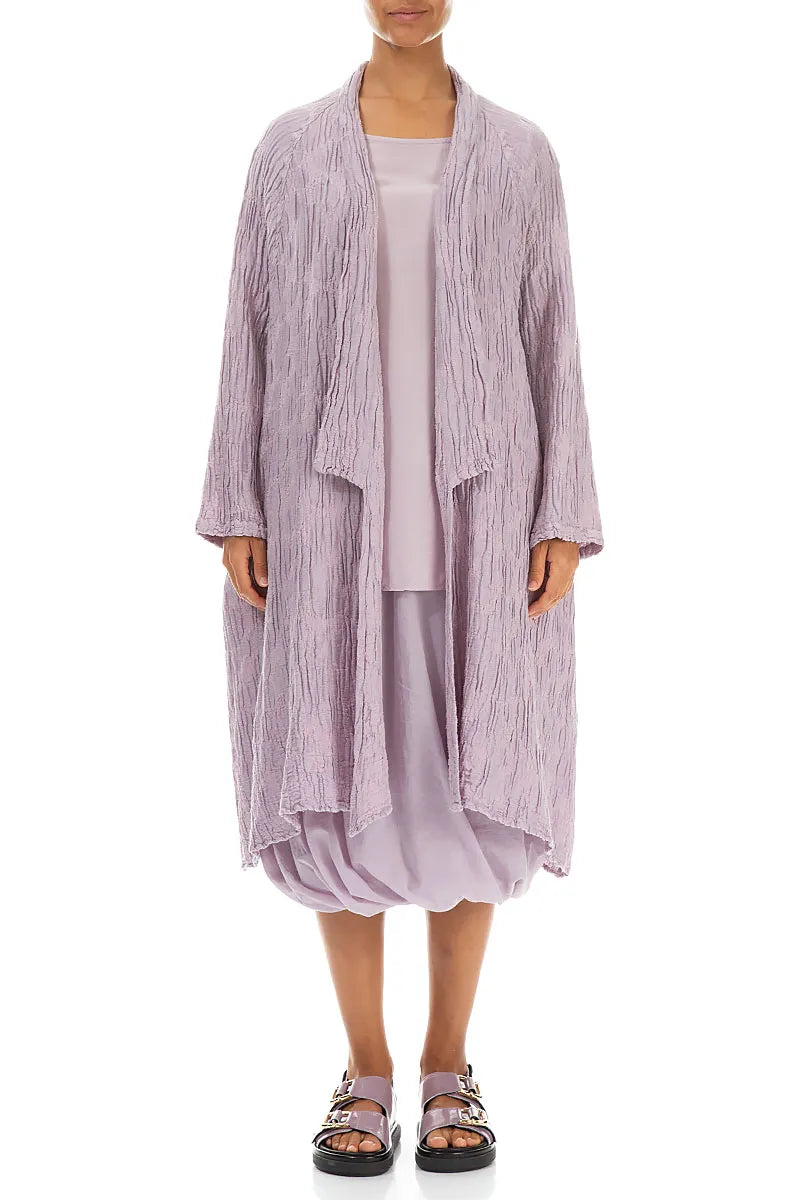 Open Lilac Circle Silk Linen Jacket 1