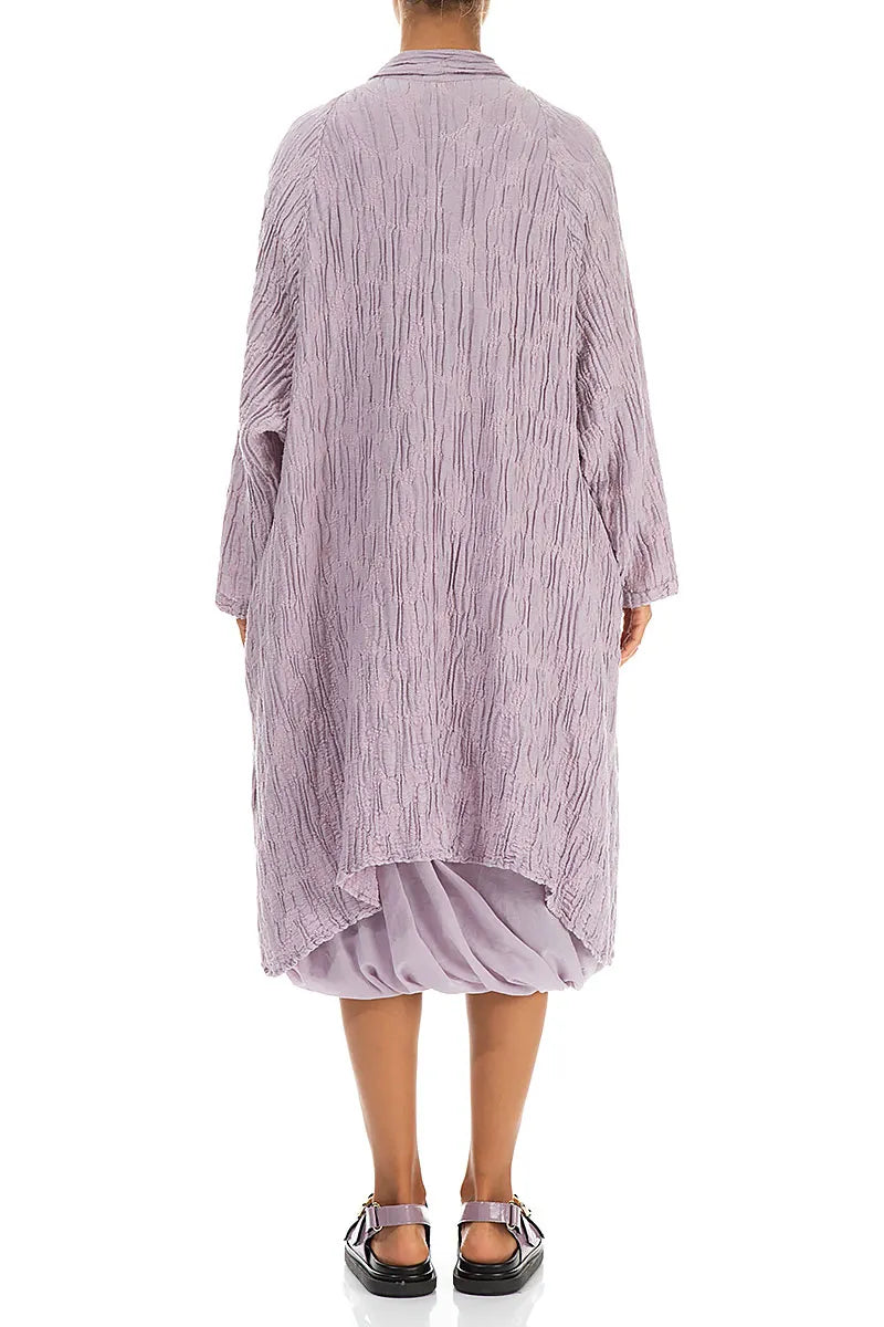 Open Lilac Circle Silk Linen Jacket 2
