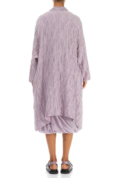 Open Lilac Circle Silk Linen Jacket 2