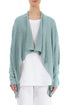 Open Longer Back Sky Blue Linen Cardigan 1
