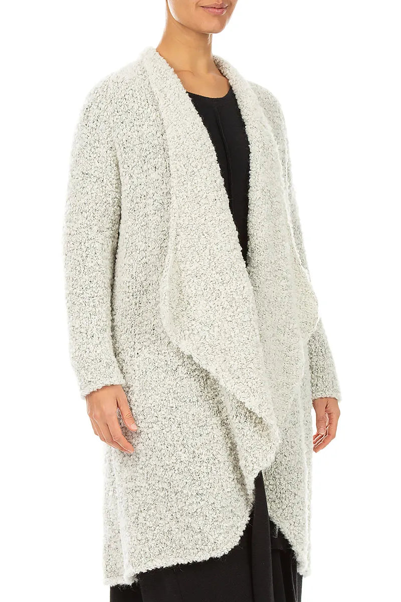 Open Mélange Pearl Alpaca Wool Coat Cardigan 3