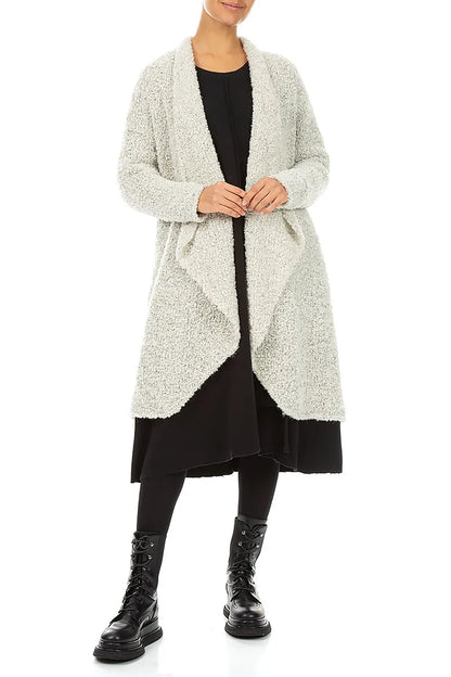 Open Mélange Pearl Alpaca Wool Coat Cardigan 4