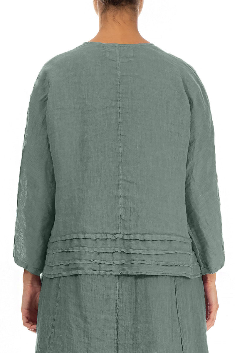 Open Sage Gauze Linen Jacket 2