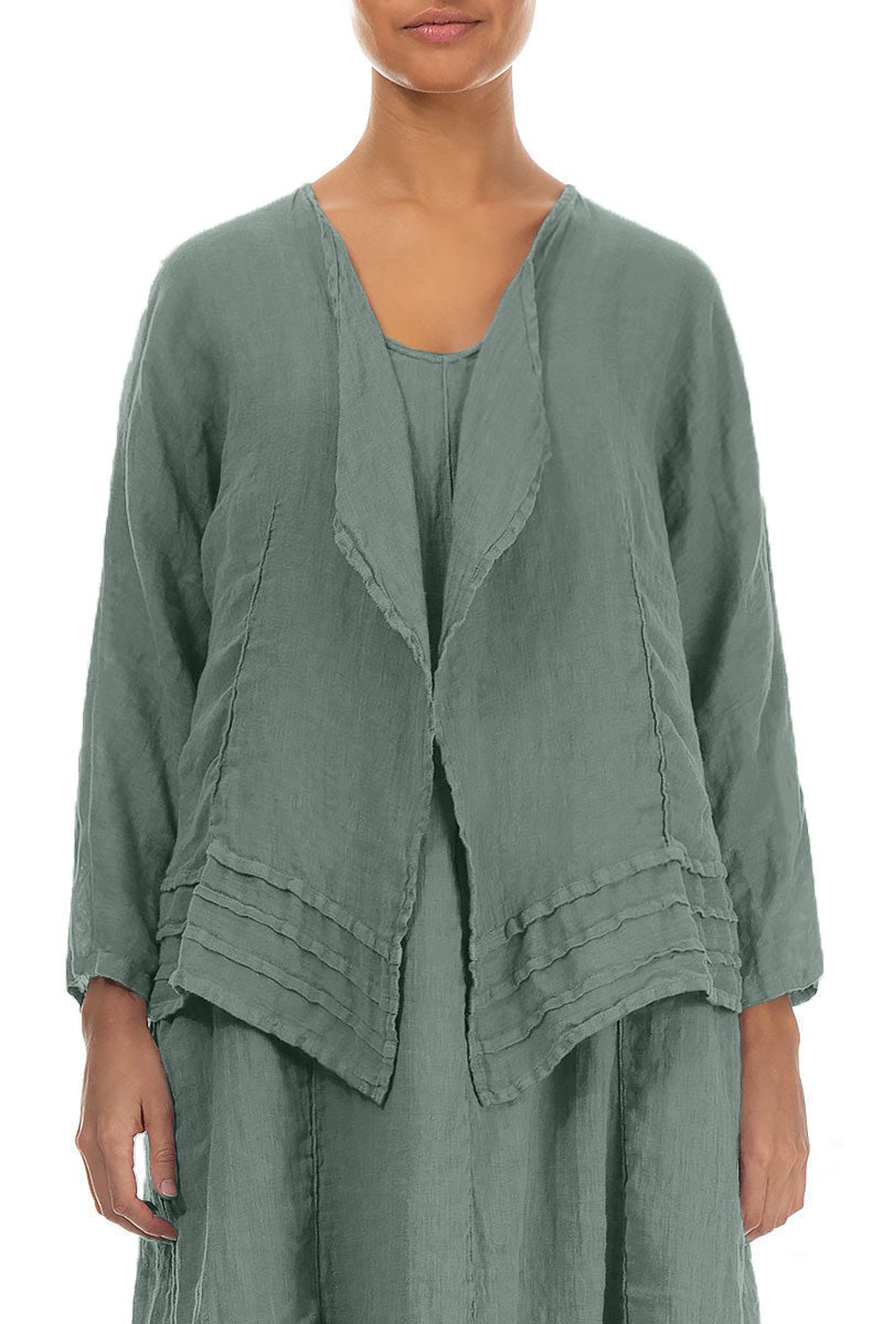Open Sage Gauze Linen Jacket 1