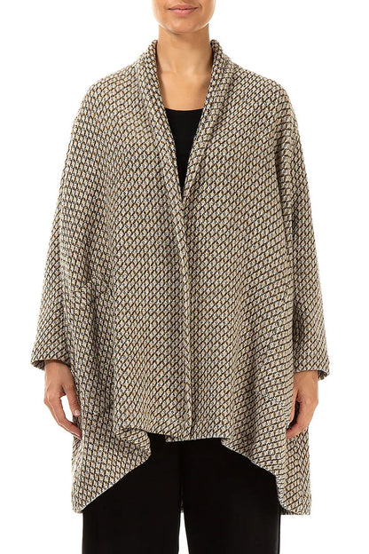 Open Type Beige Virgin Wool Jacket