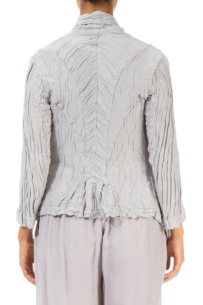 Open Type Crinkled Taupe Silk Jacket 2