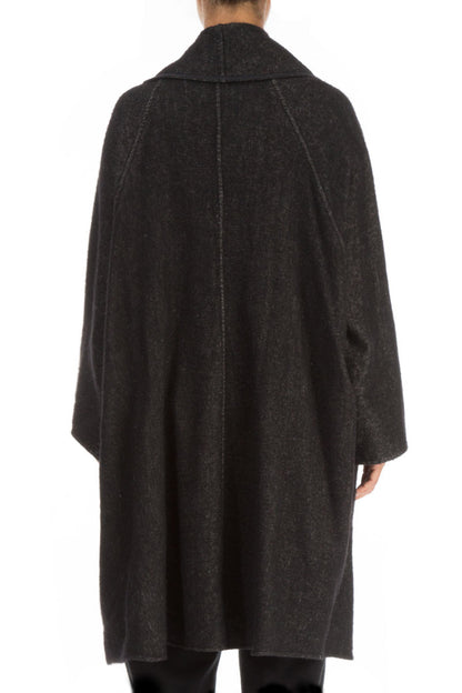 Open Type Dark Grey Wool Linen Jacket 2