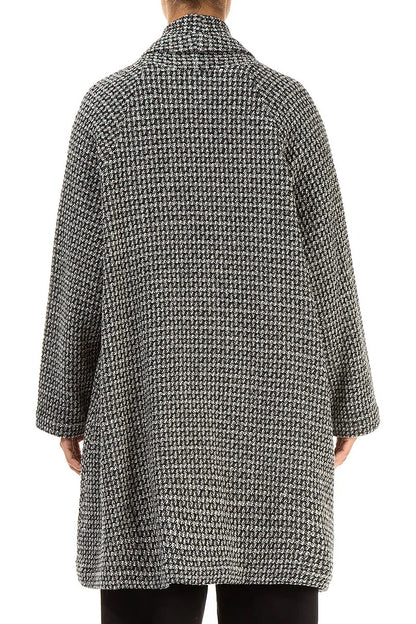 Offener Mantel aus grauer Schurwolle - Jacke