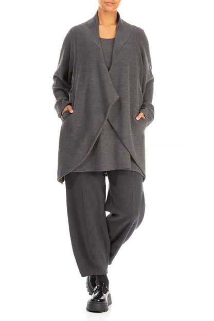 Open Type Grey Wool Jersey Jacket 4