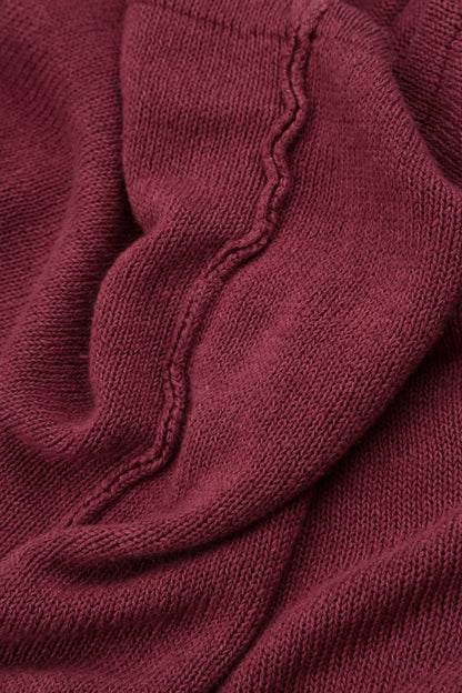 Openwork Hem Antique Ruby Linen Jumper 5