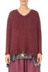 Openwork Hem Antique Ruby Linen Jumper 1