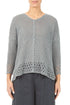 Openwork Hem Grey Linen Jumper 1