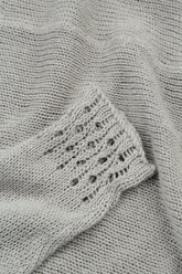 Openwork Hem Grey Linen Jumper 5