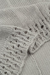 Openwork Hem Grey Linen Jumper 6