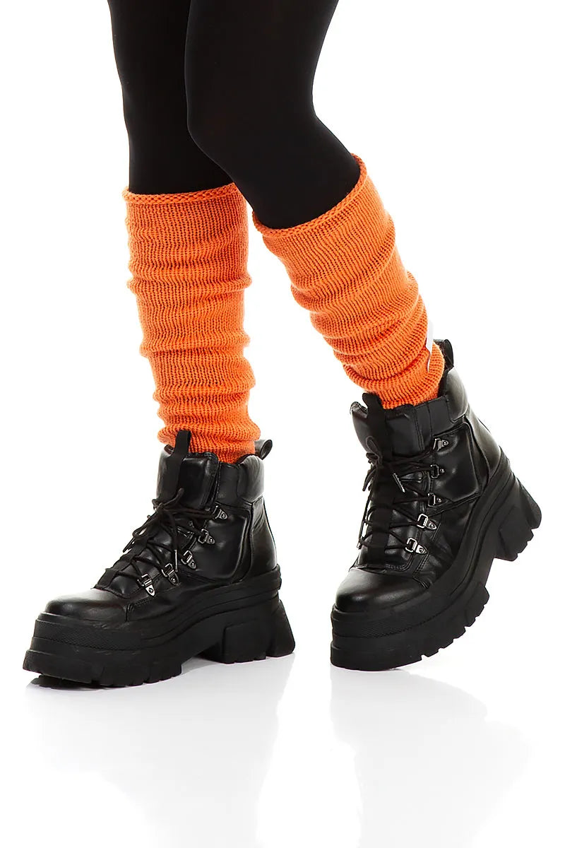 Orange Soft Cashmere Leg Warmers