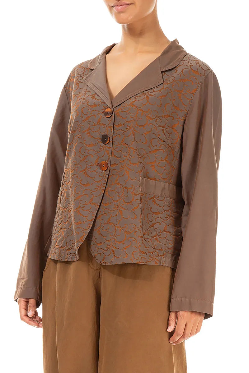Ornamented Aged Copper Silk Cotton Jacket 3