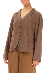 Ornamented Aged Copper Silk Cotton Jacket 3