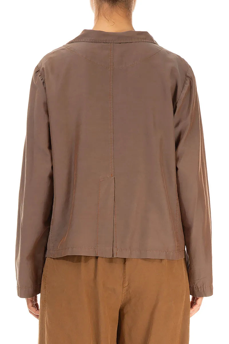 Ornamented Aged Copper Silk Cotton Jacket 2