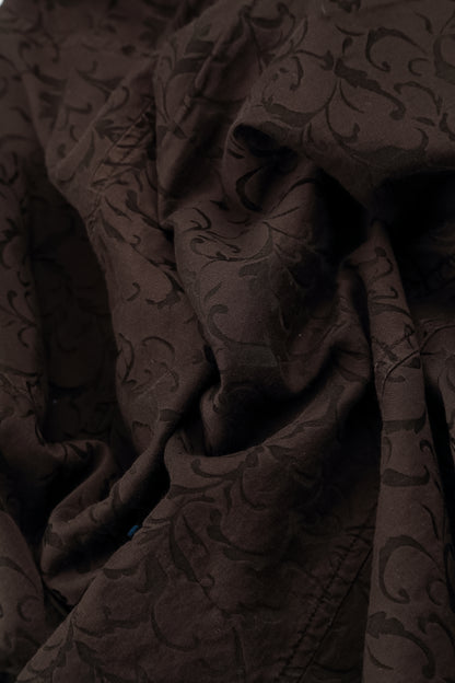 Ornamented Forest Brown Silk Cotton Jacket 5