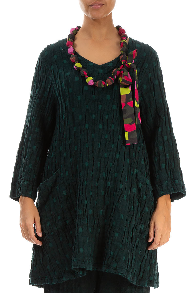 Paint Mosaic Silk Bamboo Bead Necklace 1