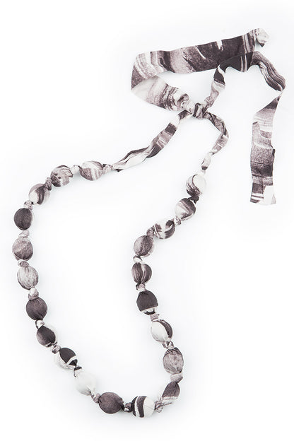 Off White Paintwave Silk Bamboo Bead Necklace 5