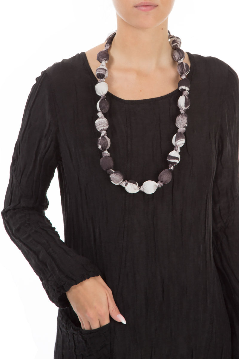 Off White Paintwave Silk Bamboo Bead Necklace 1