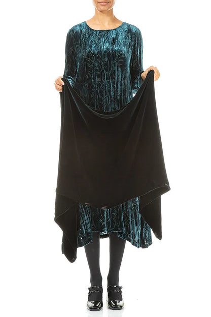 Peacock Double Sided Silk Velvet Scarf