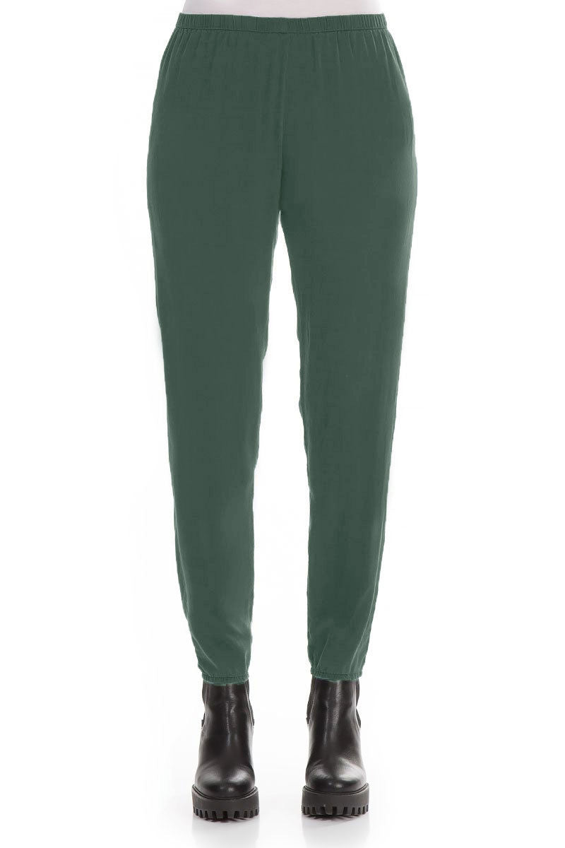 Leggings en soie paon