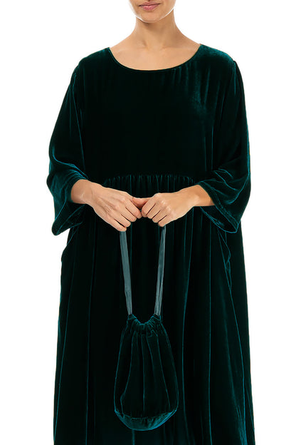 Sac à main de soirée en velours de soie à motif paon