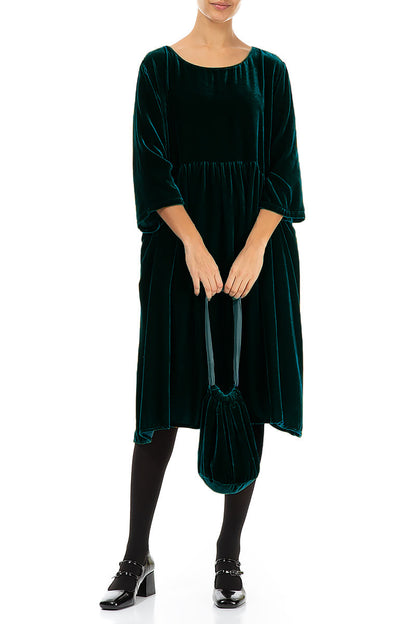 Sac à main de soirée en velours de soie à motif paon