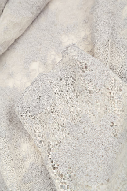 Blouse en dentelle de Coton florale Gris perle