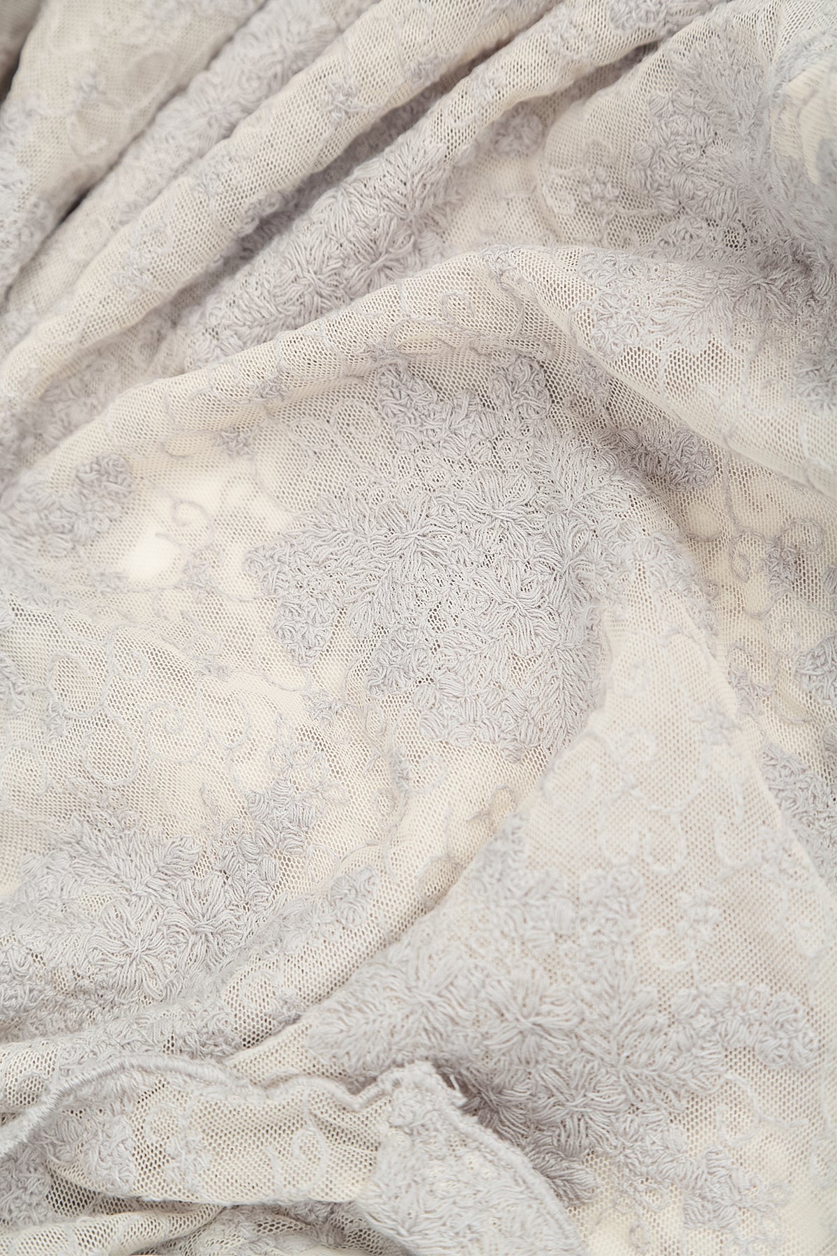 Blouse en dentelle de Coton florale Gris perle
