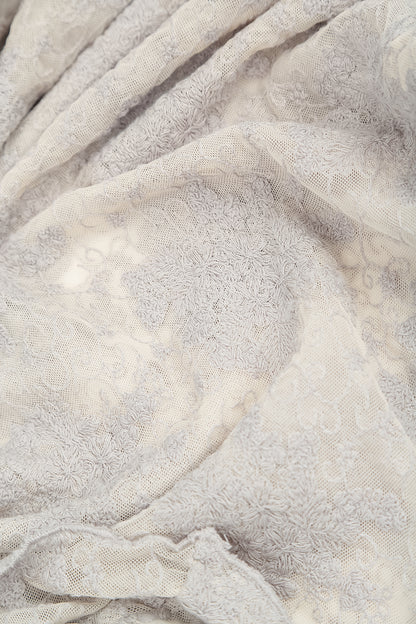 Blouse en dentelle de Coton florale Gris perle
