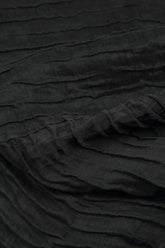 Pencil Crinkled Black Silk Trousers 4