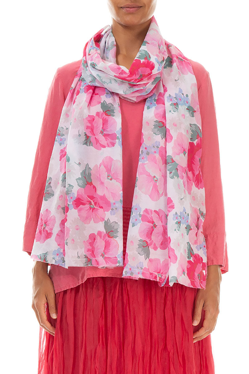 Peony Blossom Cotton Scarf 1