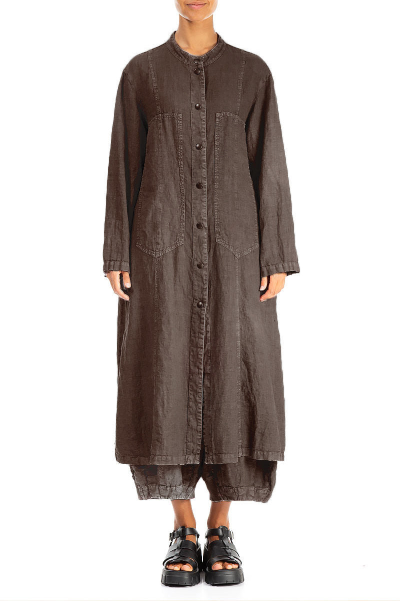 Pin Décor Off-Dye Truffle Linen Jacket 1