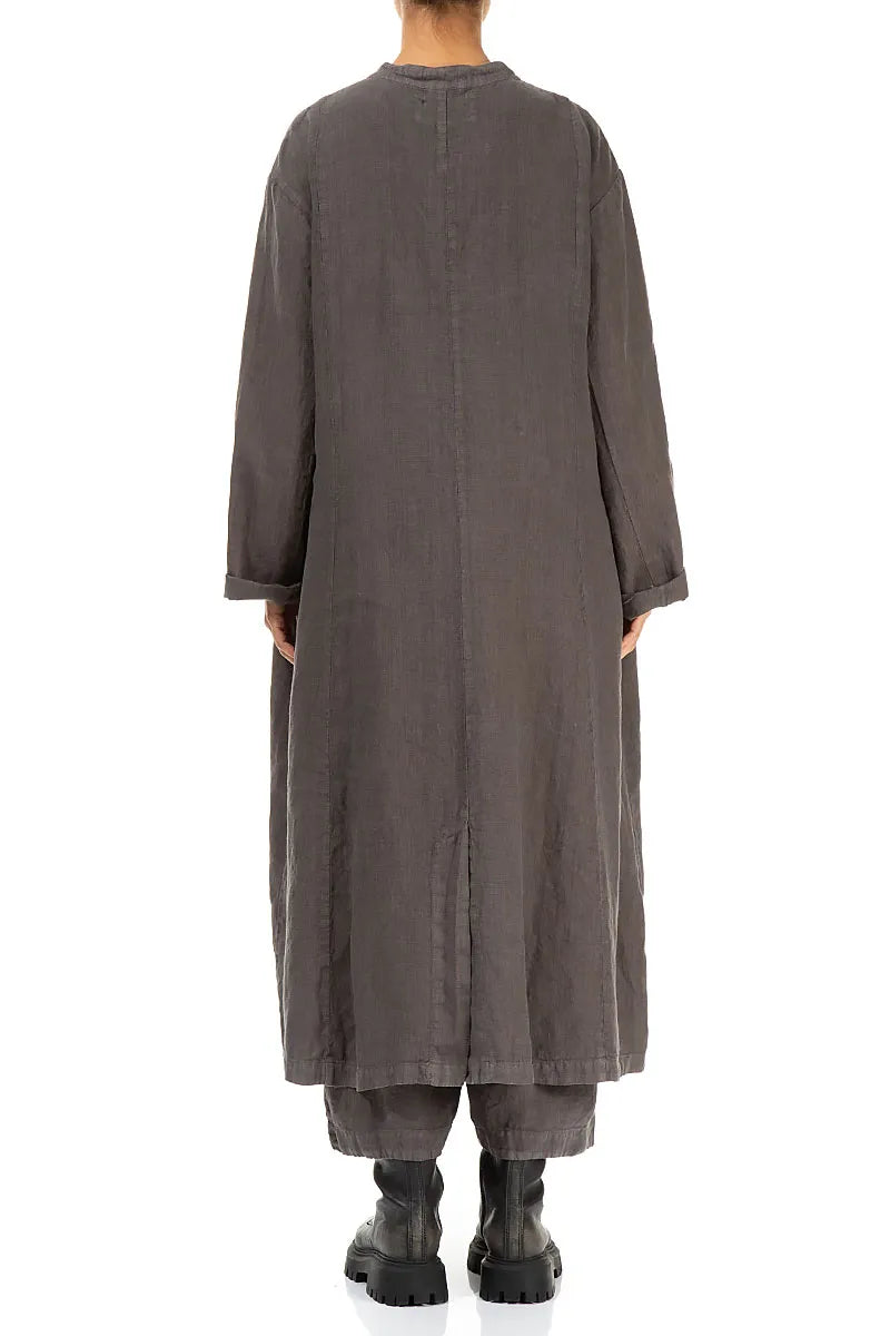 Veste en lin truffe Off-Dye Pin Décor