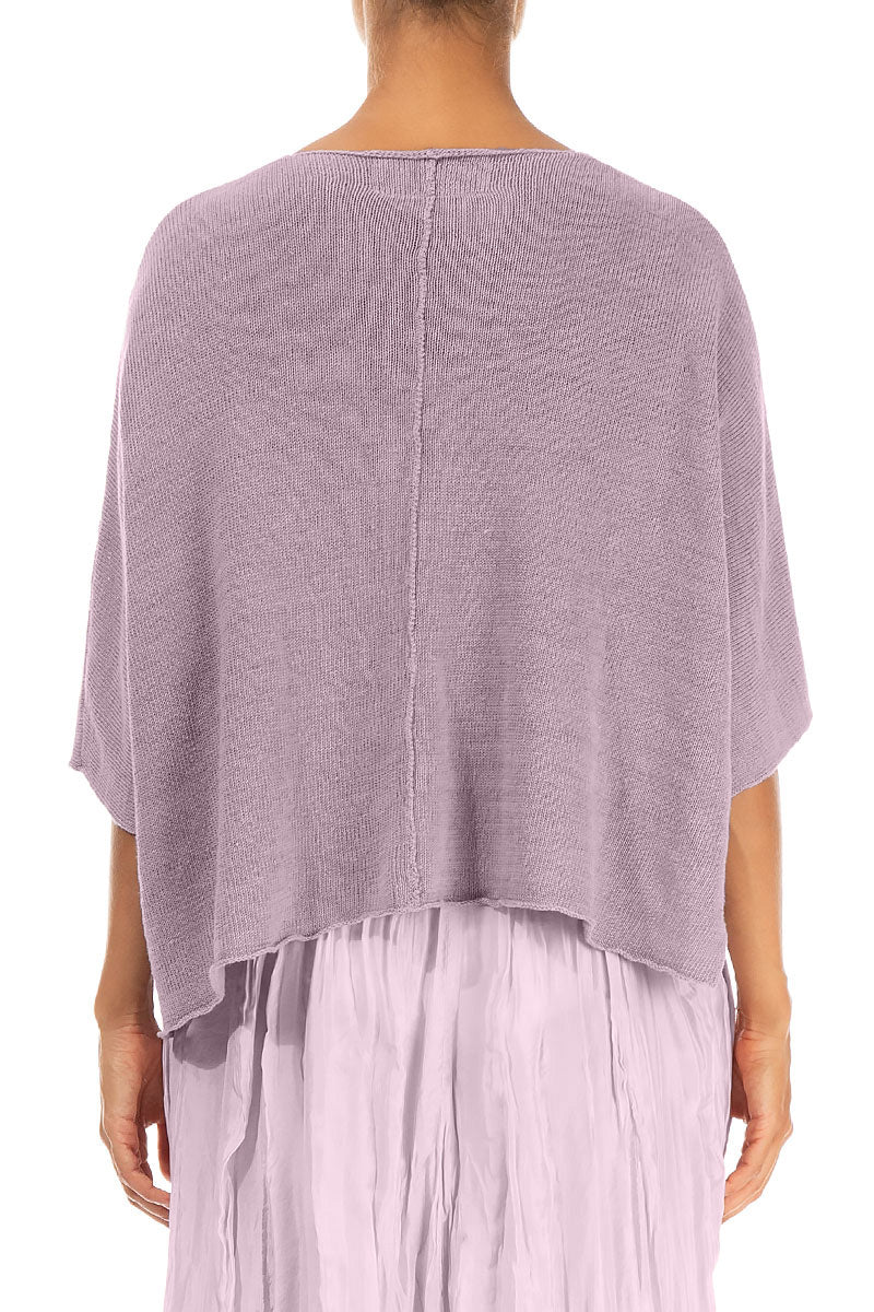 Cardigan en lin lilas à pinces sur le devant