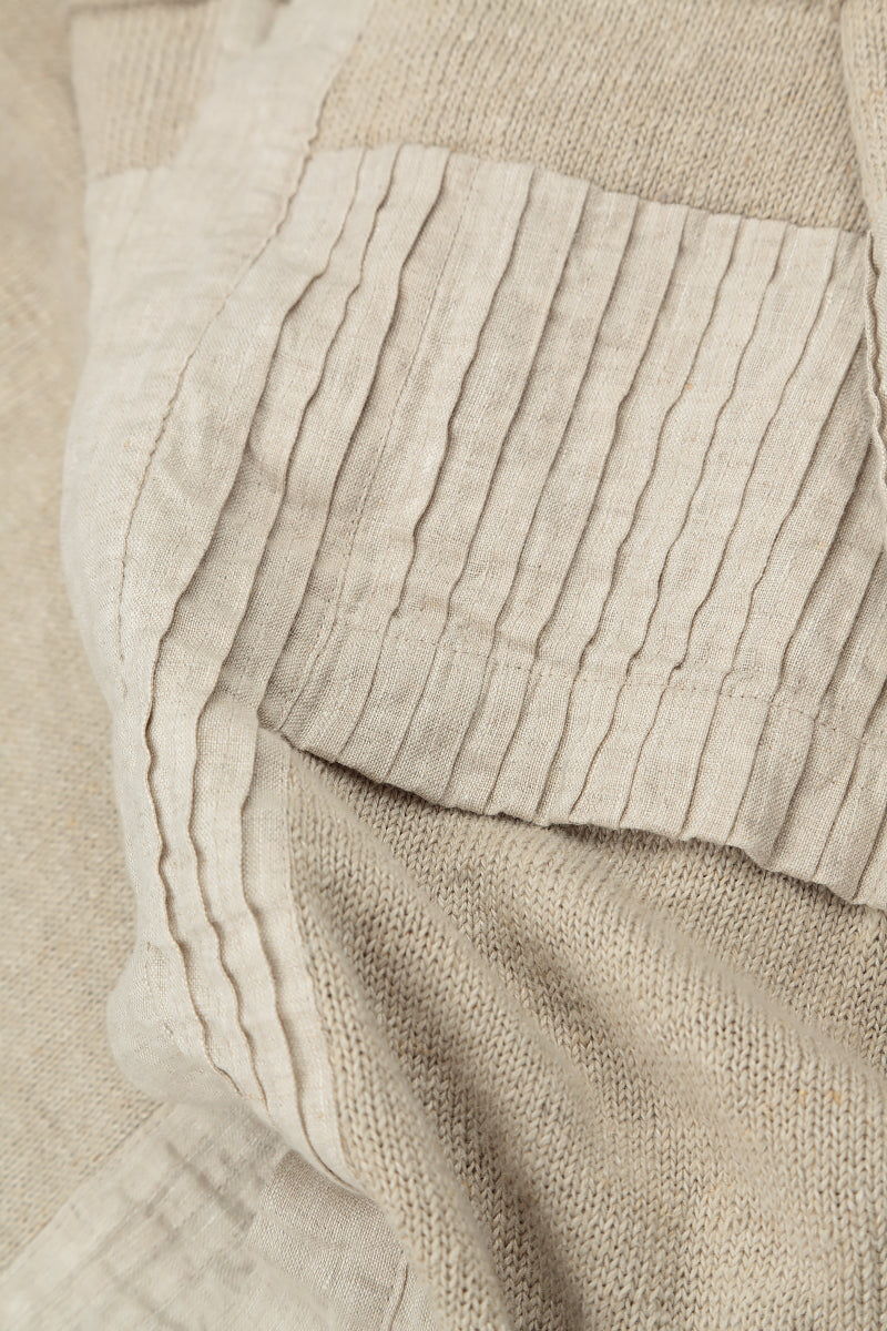 Pintuck Front Natural Linen Cardigan 5