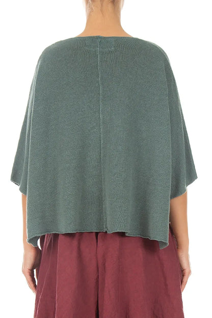 Pintuck Front Sage Linen Cardigan 3