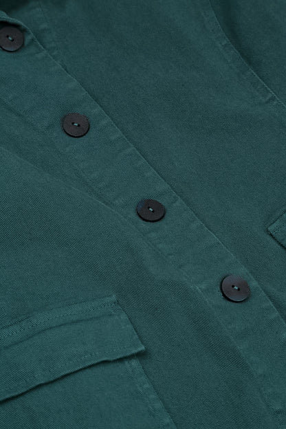 Veste en coton denim turquoise profond à ourlet pointu