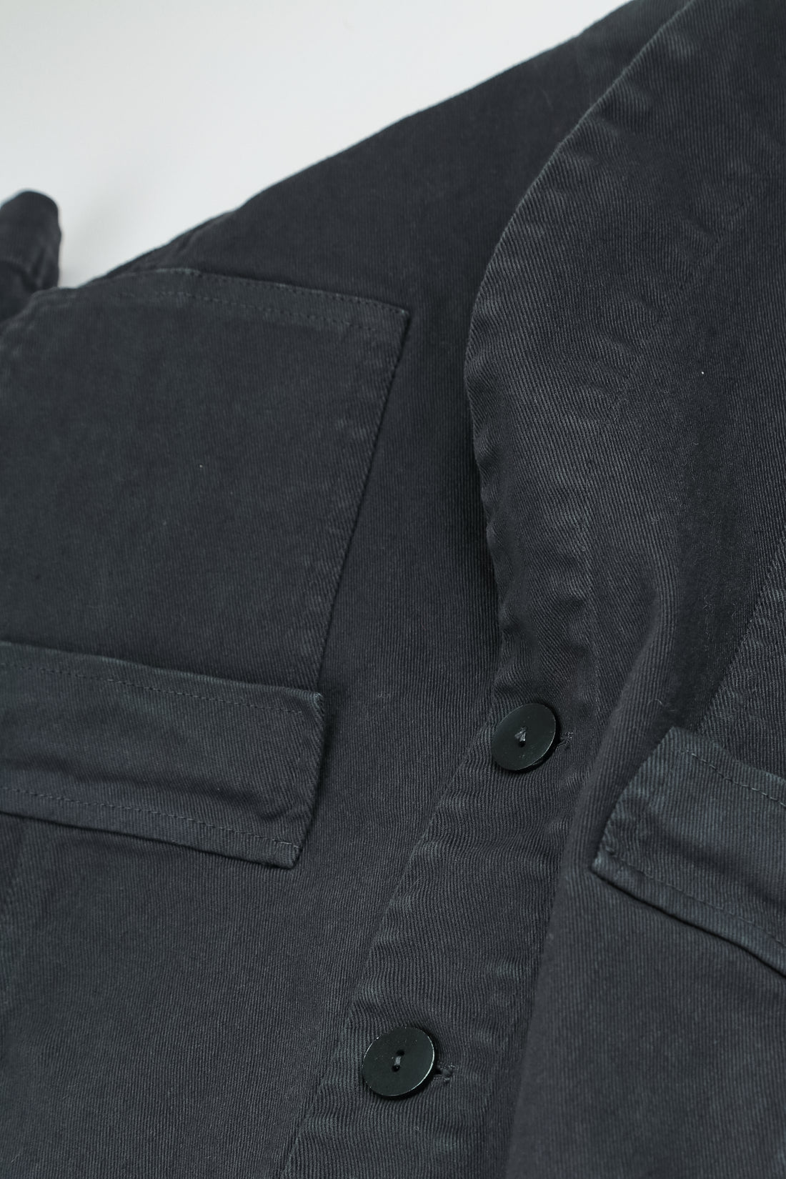 Pointed Hem Slate Denim Cotton Jacket 5