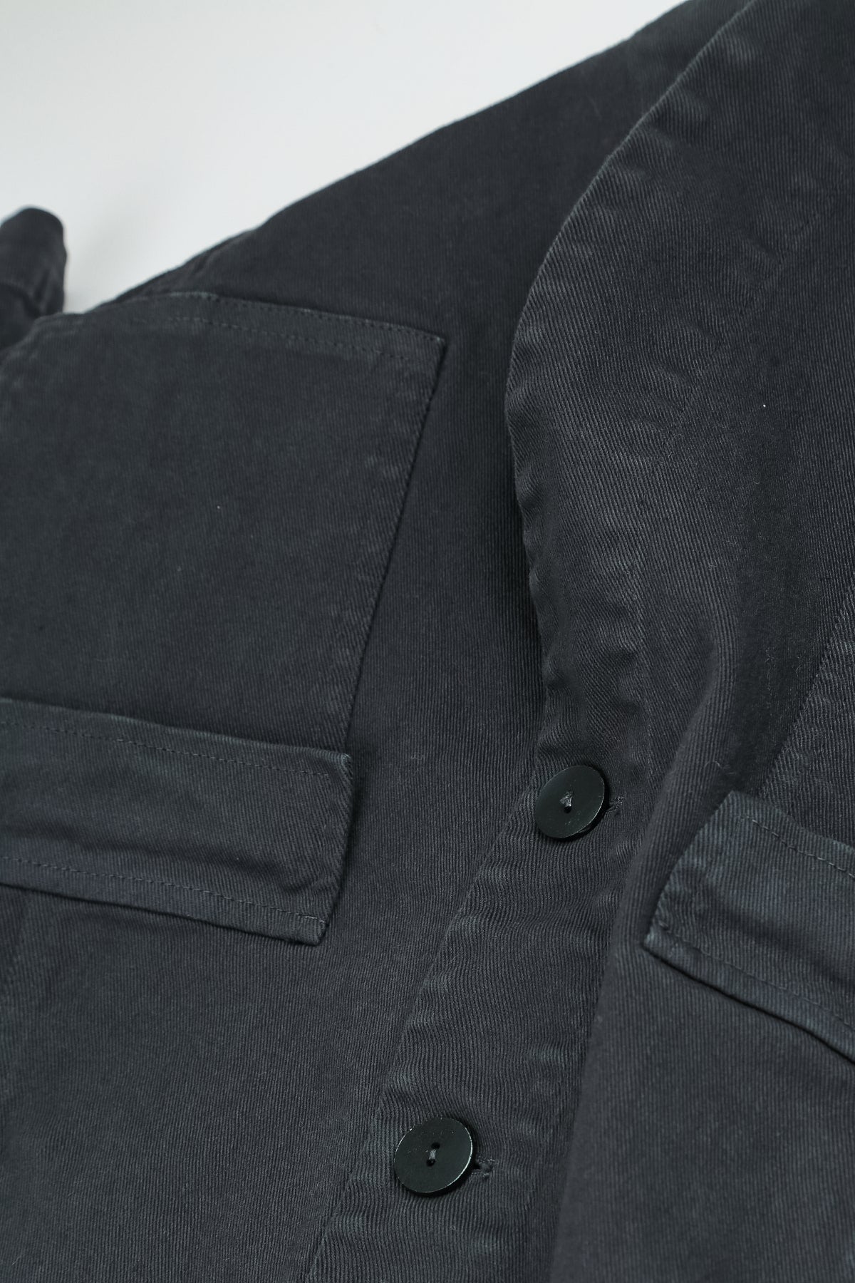 Pointed Hem Slate Denim Cotton Jacket