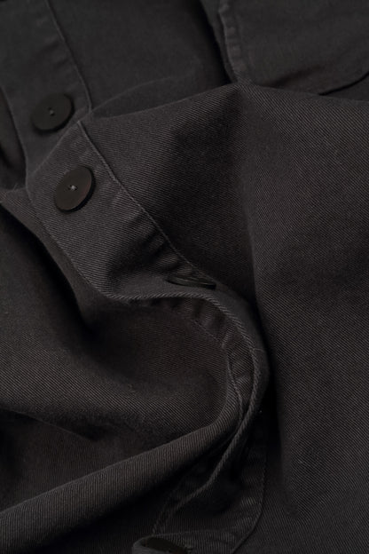 Pointed Hem Warm Charcoal Denim Cotton Jacket 5