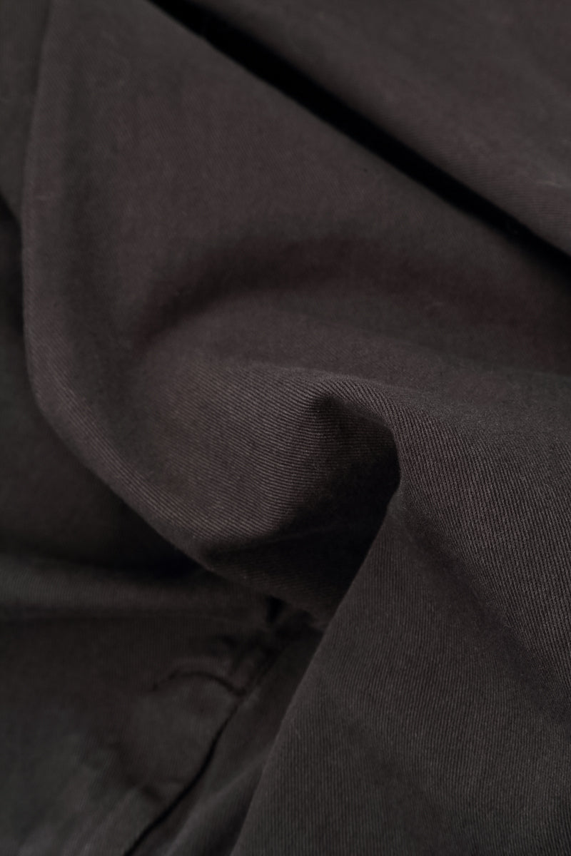 Pointed Hem Warm Charcoal Denim Cotton Jacket 6