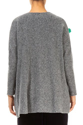 Pom-Pom Grey Wool Cardigan 3