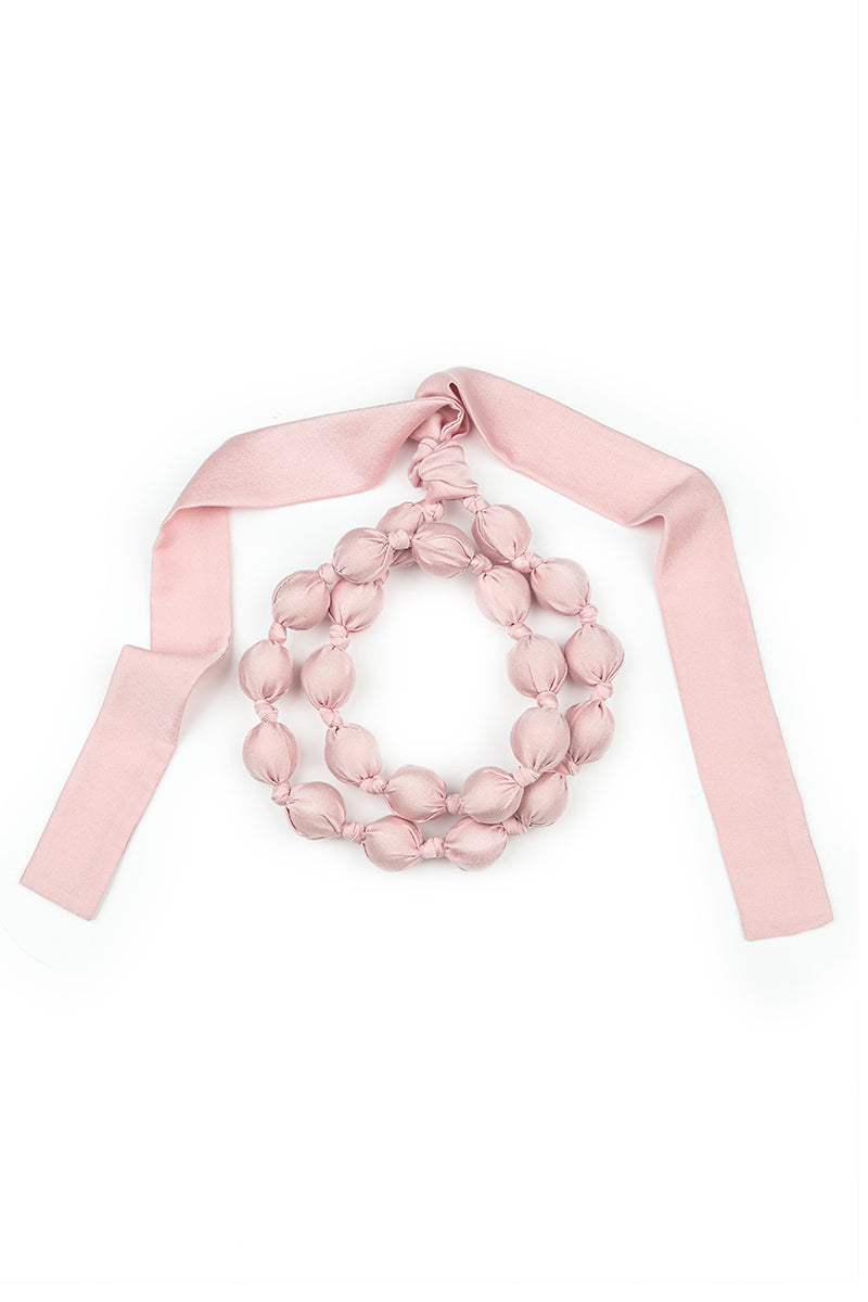 Powder Pink Silk Bead Necklace 6